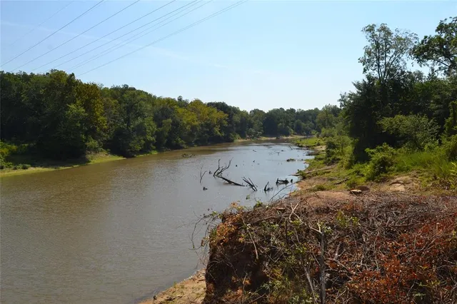 a view of a lake with a mountain in the background