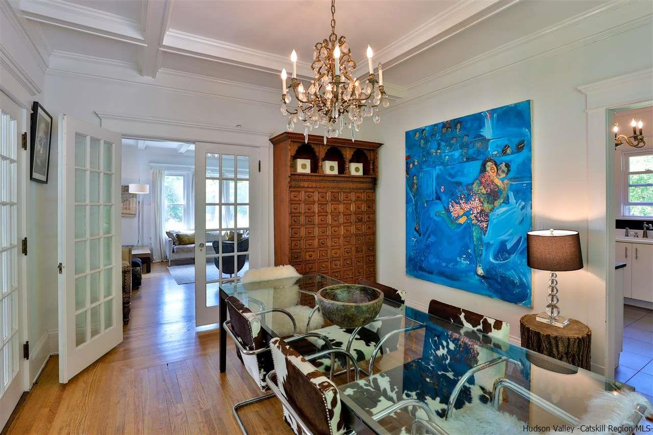 455 Main Street Fleischmanns, NY 12430 - Photo 11 of 35 a view of a dining room with furniture wooden floor and chandelier