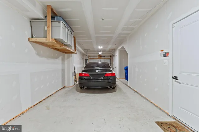 a view of car in garage