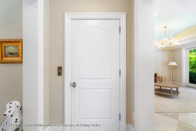 a view of a bedroom from a hallway