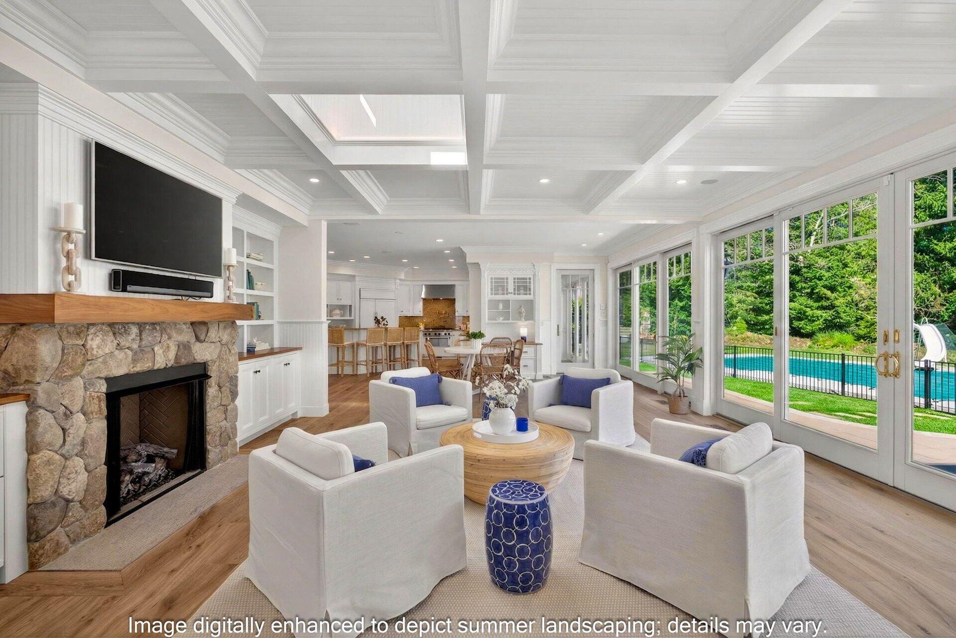 44 Seapuit Road Osterville, MA 02655 - Photo 6 of 33 a living room with furniture fireplace and a large window