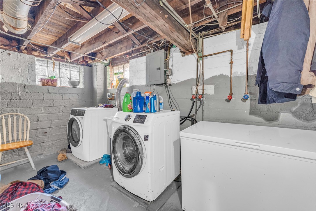2123 North Taylor Road Cleveland Heights, OH 44112 - Photo 31 of 38 Washroom with concrete flooring, independent washer and dryer, and electric panel