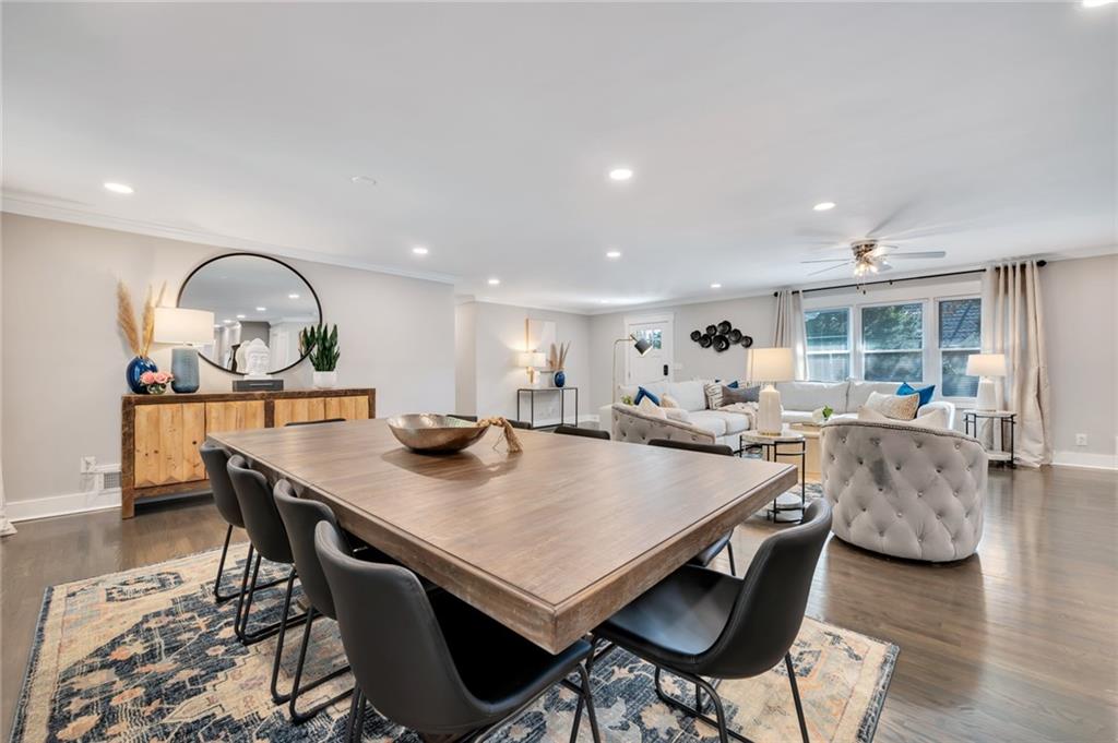 345 Pine Grove Road Roswell, GA 30075 - Photo 6 of 30 a view of a dining room with furniture and a floor to ceiling window