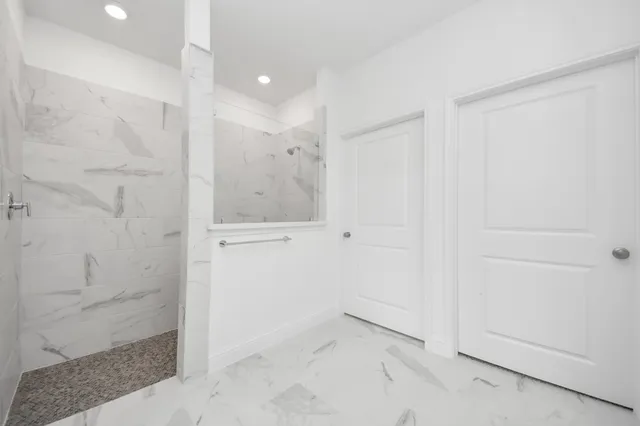 a bathroom with a shower