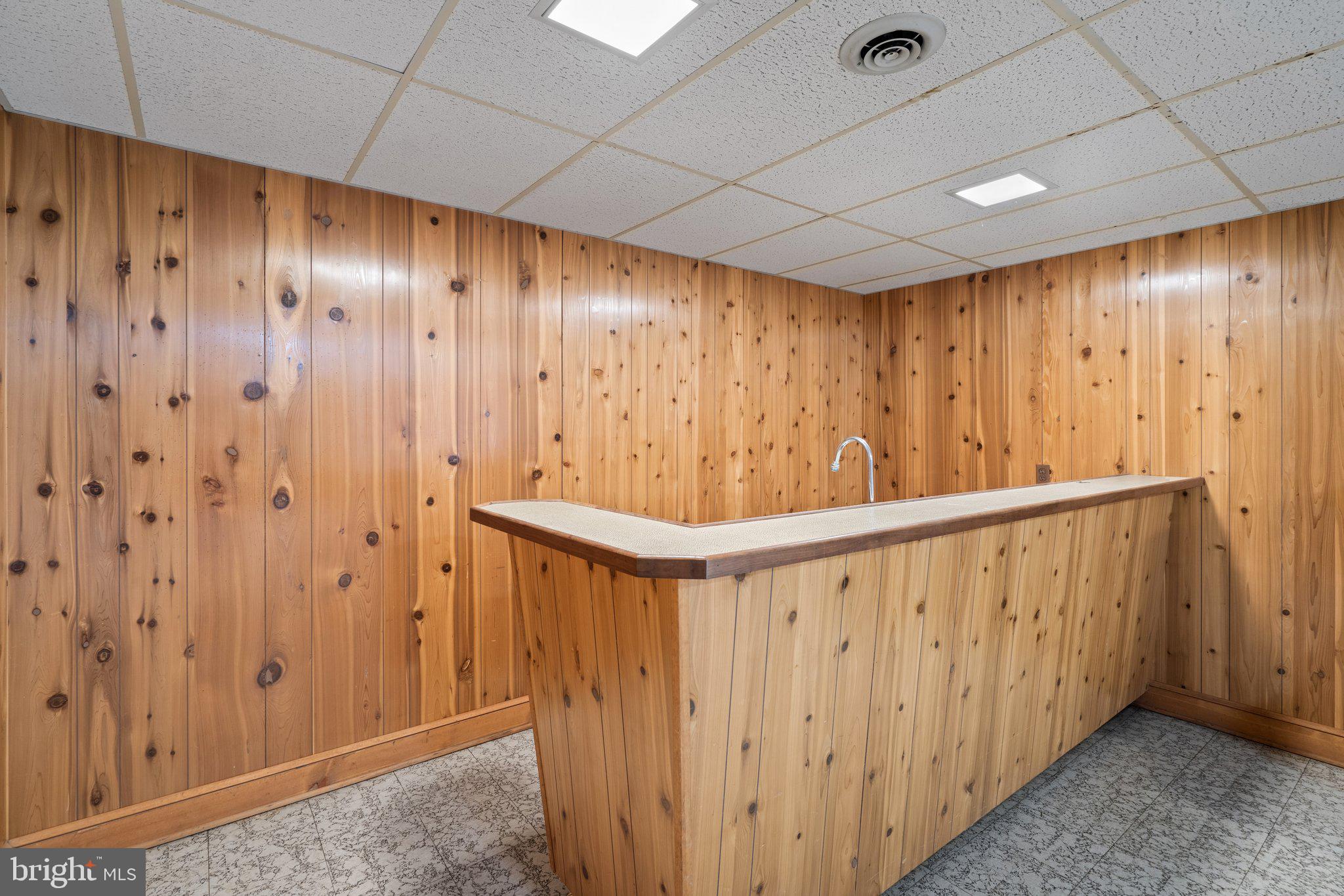 10328 Walker Road Culpeper, VA 22701 - Photo 51 of 79 Basement, original paneling, bar with sink