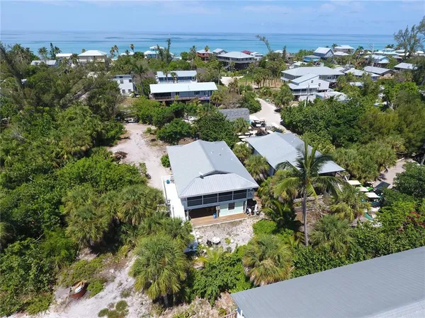 an aerial view of a house
