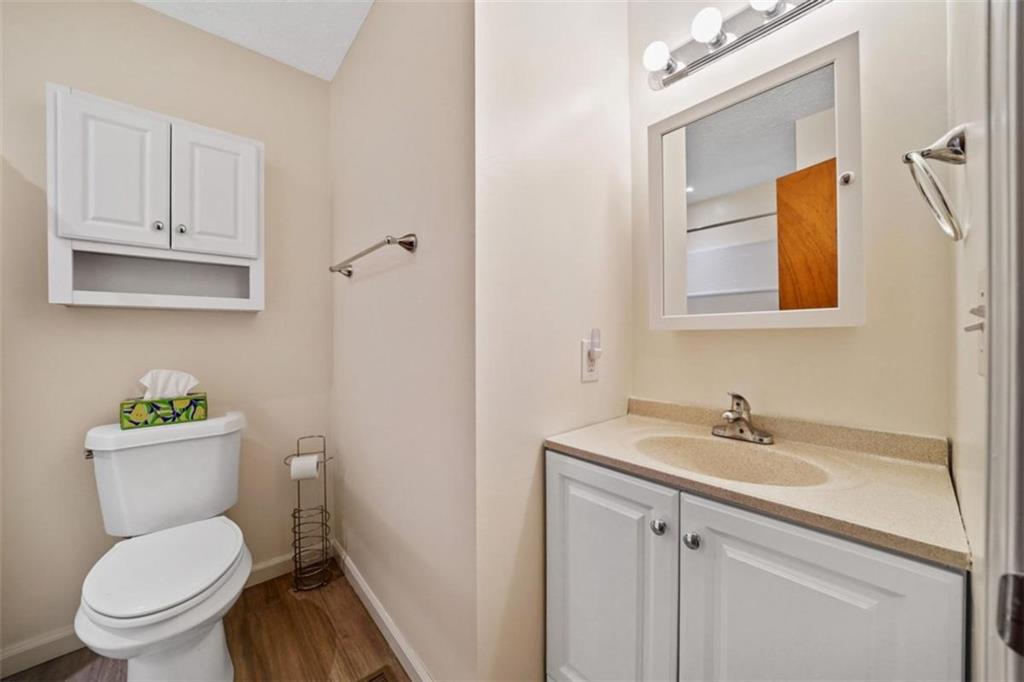 421 Cherokee Court Ellijay, GA 30540 - Photo 19 of 62 a bathroom with a toilet sink vanity and mirror