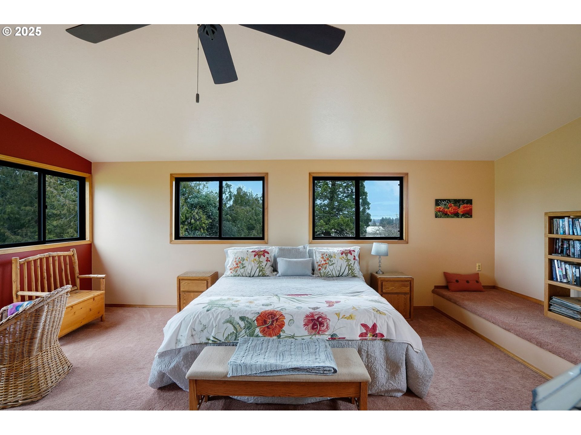 11515 Buena Vista Road Independence, OR 97351 - Photo 28 of 45 a bedroom with a bed a couch and large window