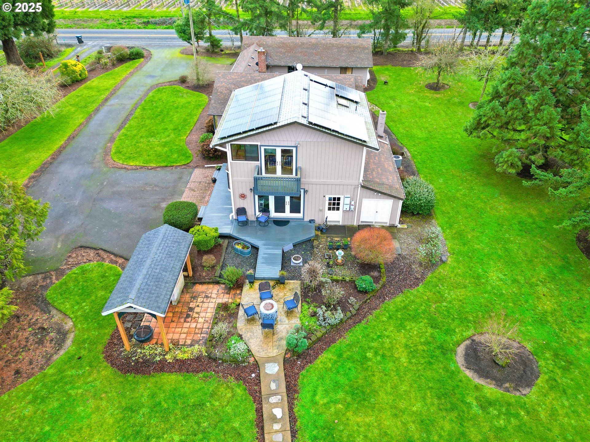 11515 Buena Vista Road Independence, OR 97351 - Photo 42 of 45 an aerial view of a house with yard swimming pool and outdoor seating