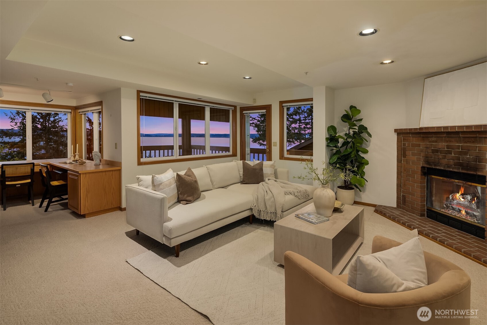 2861 Southwest 171st Street Burien, WA 98166 - Photo 23 of 39 a living room with furniture and a fireplace