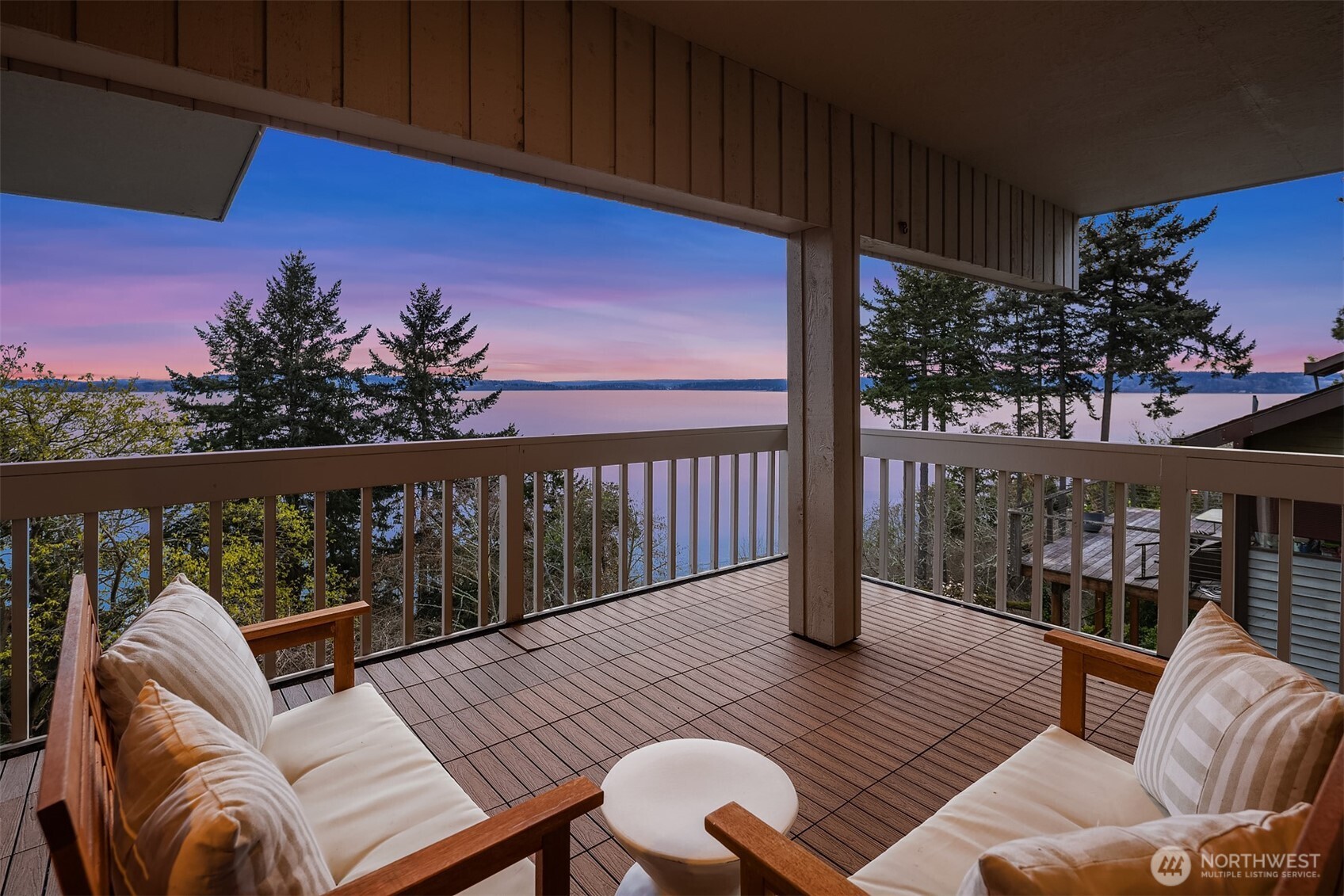 2861 Southwest 171st Street Burien, WA 98166 - Photo 25 of 39 a balcony with wooden floor table and chairs