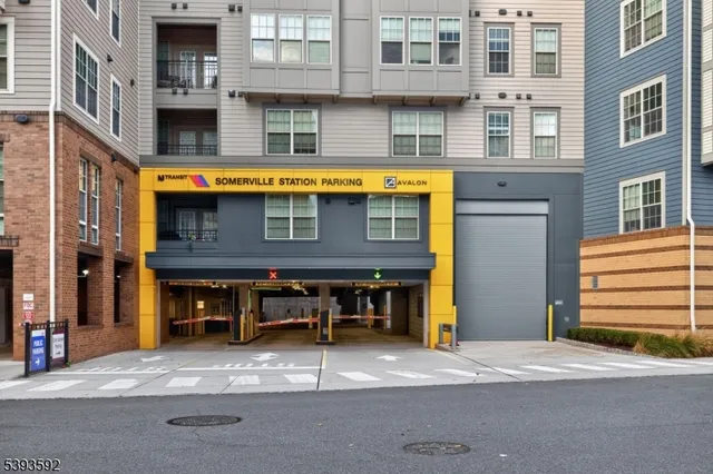 a view of a building with a street