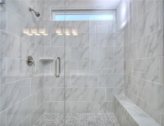 a bathroom with a shower