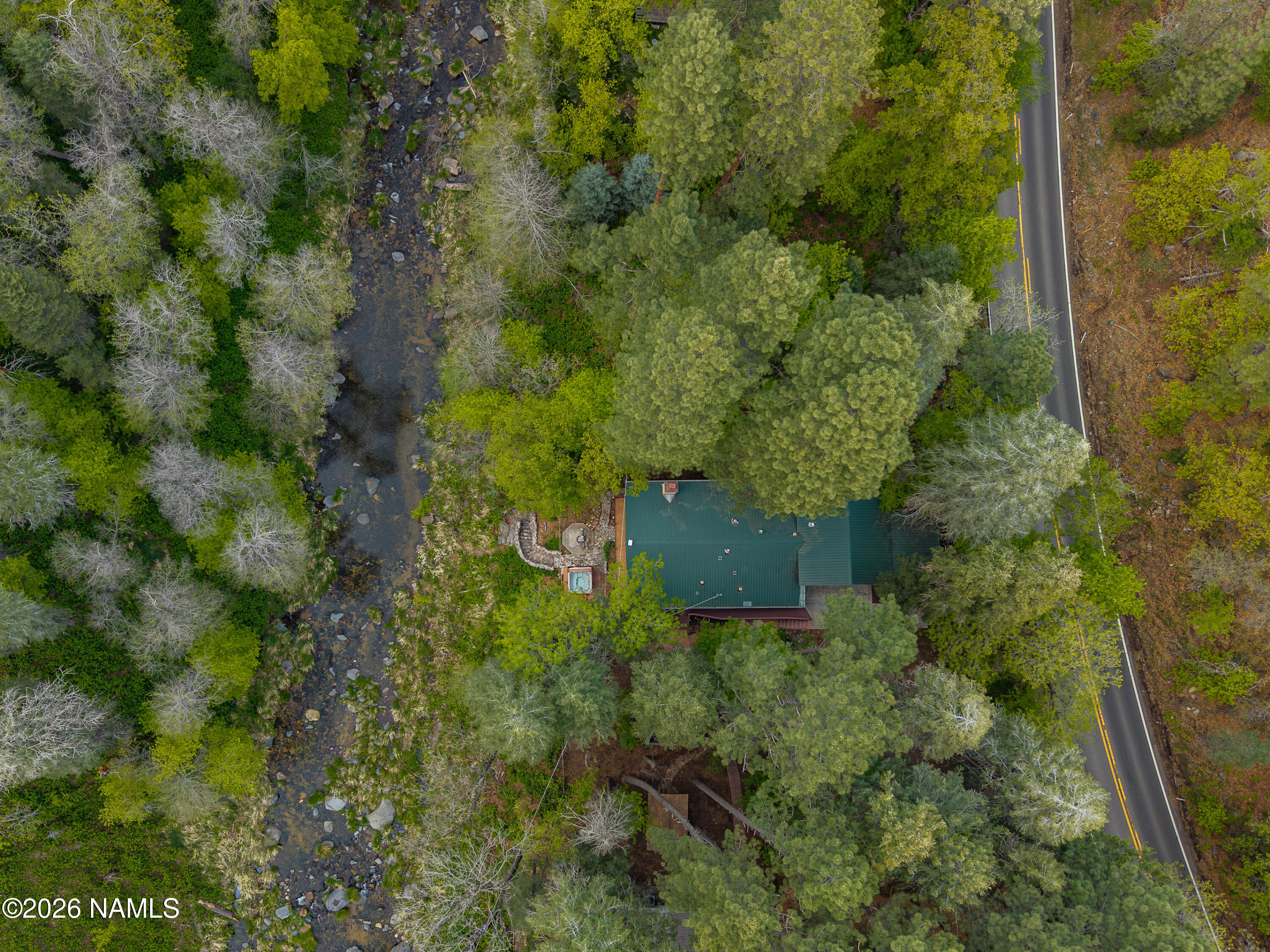 9607 North State Rte 89A Sedona, AZ 86336 - Photo 34 of 39 Aerial home and Creek