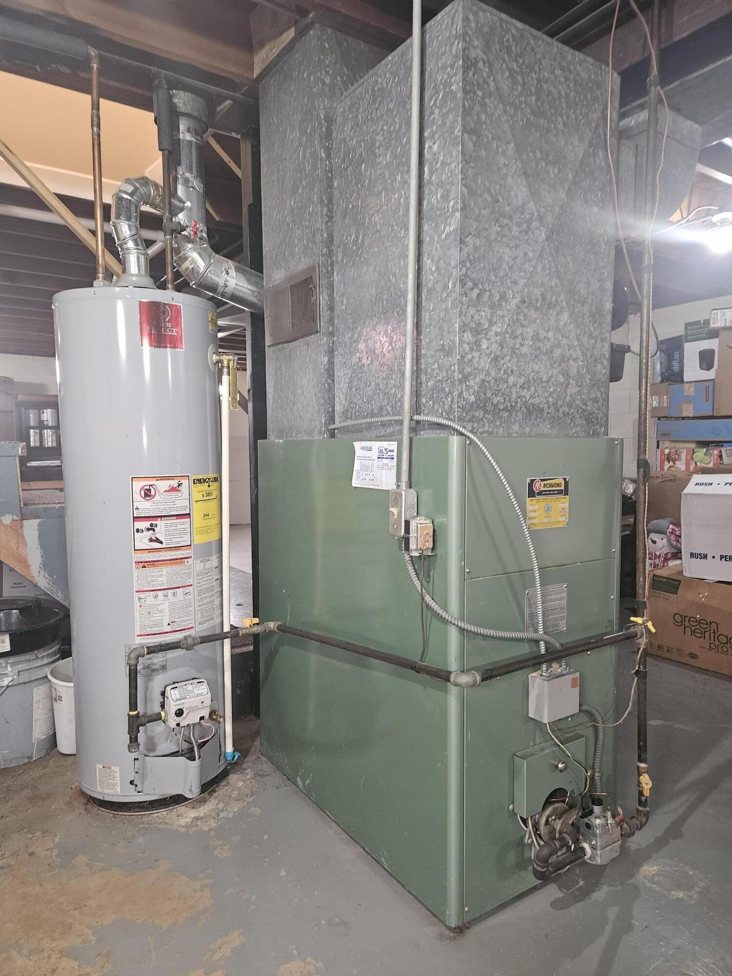 2698 County Line Road Lake Station, IN 46405 - Photo 14 of 22 a room with water heater and a wooden cabinets