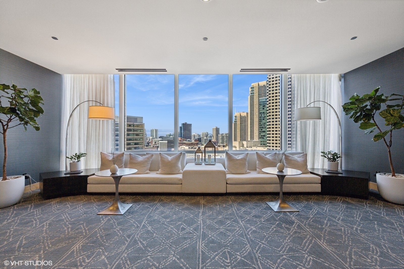 401 North Wabash Avenue, Unit 56B Chicago, IL 60611 - Photo 13 of 17 a living room with furniture and a large window