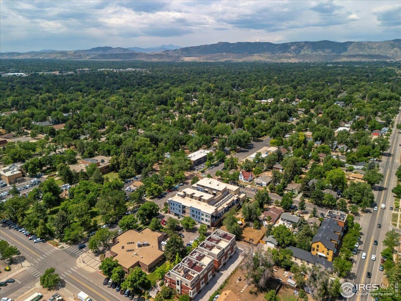 302 North Meldrum Street, Unit 313 Fort Collins, CO 80521 - Photo 3 of 38 an aerial view of city and covered with trees