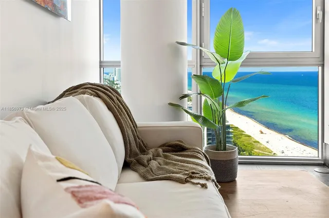 a view of balcony with furniture