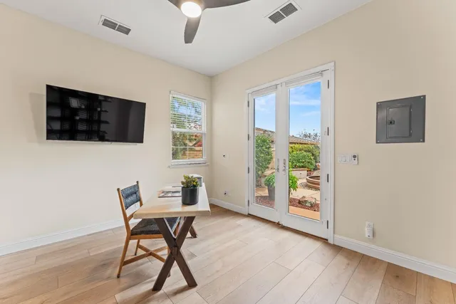 a terrace view with sitting space and garden view