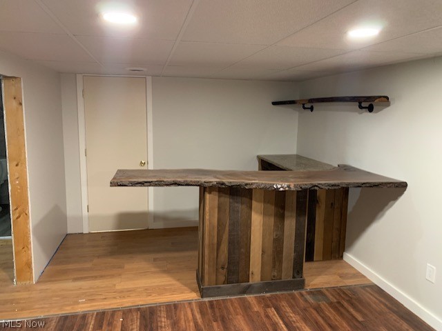 8217 Bainbridge Road Chagrin Falls, OH 44023 - Photo 10 of 13 Bar with hardwood / wood-style floors and a drop ceiling