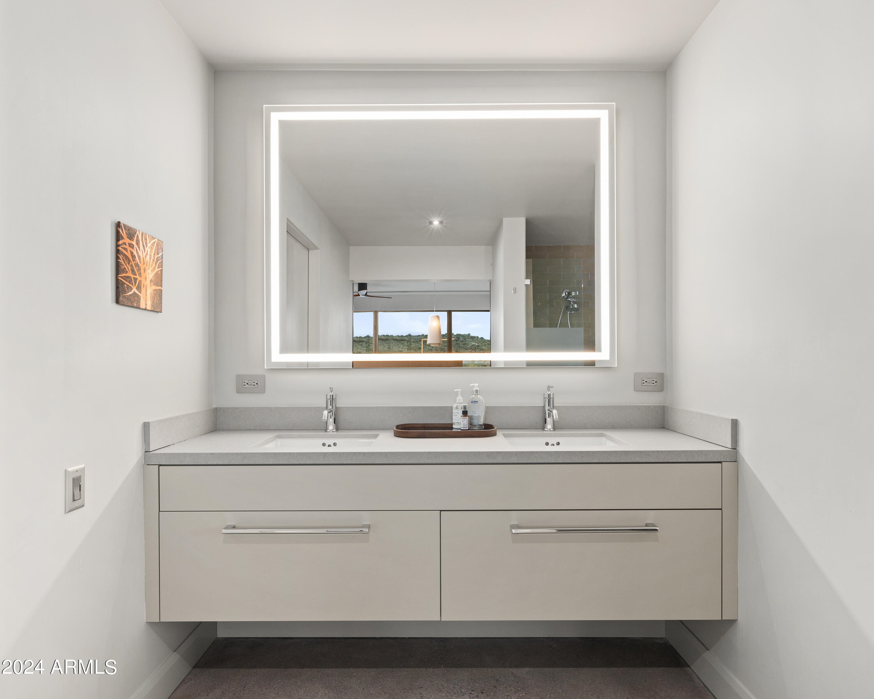 15310 North Sandy Bluff Road Fort McDowell, AZ 85264 - Photo 18 of 58 a bathroom with a sink vanity and mirror
