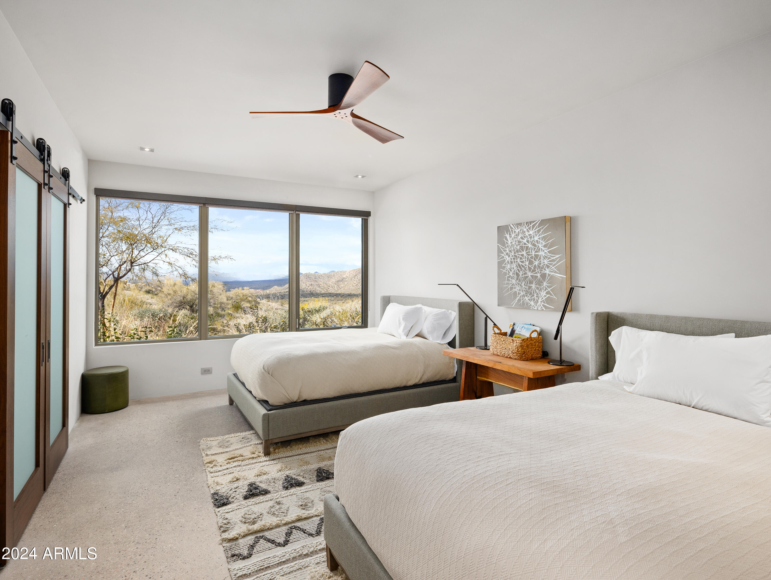 15310 North Sandy Bluff Road Fort McDowell, AZ 85264 - Photo 21 of 58 a bedroom with two beds and a large window