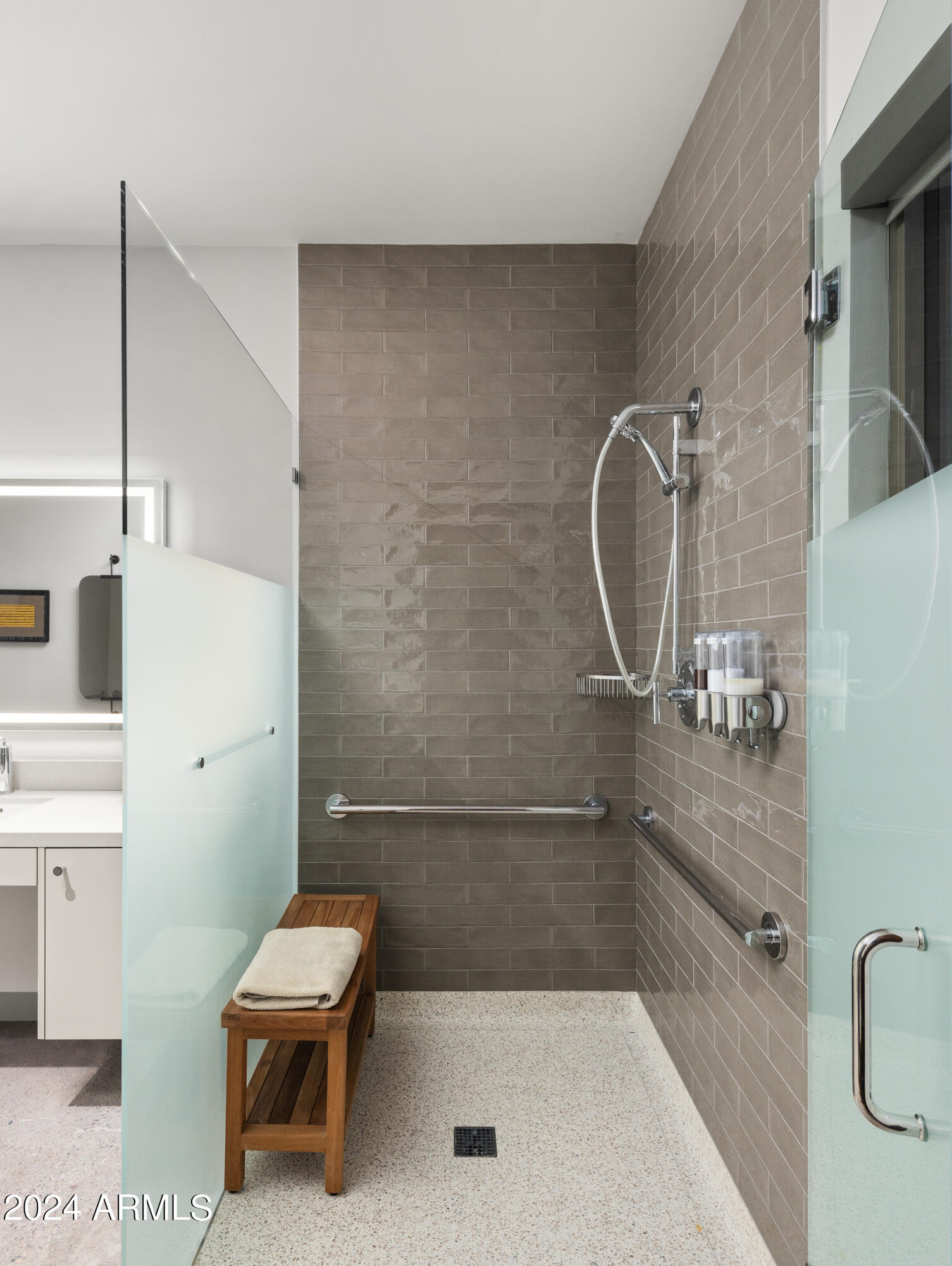 15310 North Sandy Bluff Road Fort McDowell, AZ 85264 - Photo 30 of 58 a bathroom with a granite countertop bathtub shower sink and toilet