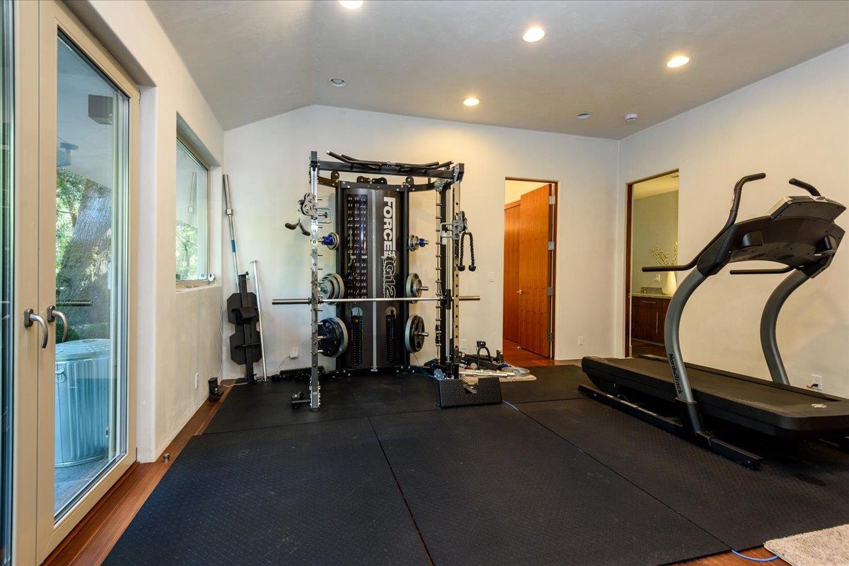 16345 Sanborn Road Saratoga, CA 95070 - Photo 16 of 31 a view of a room with gym equipment
