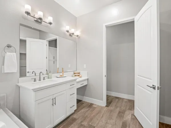 a view of an empty walk in closet