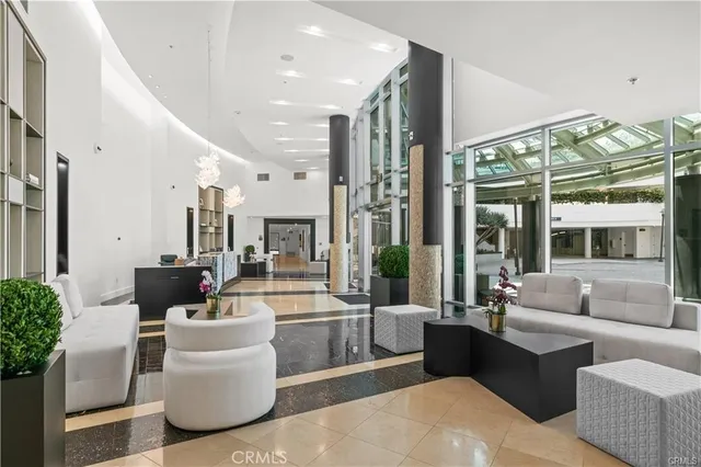 a view of a living room with a fountain