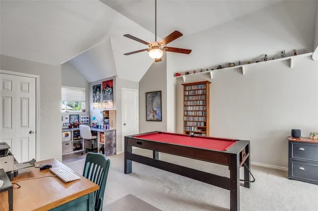 a bedroom with furniture and a bed