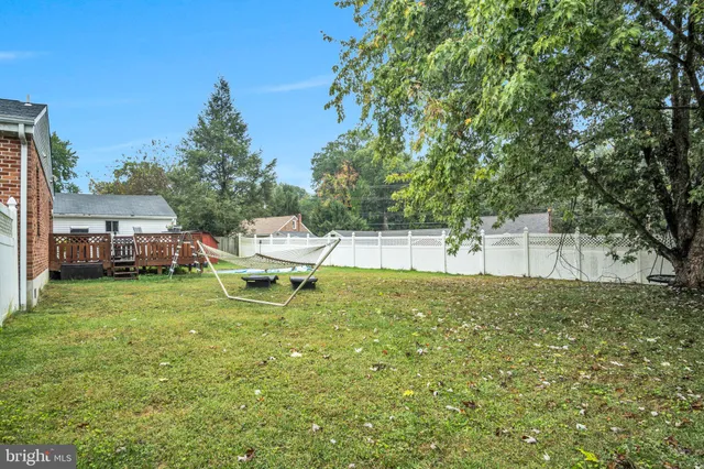 a garden view with a seating space