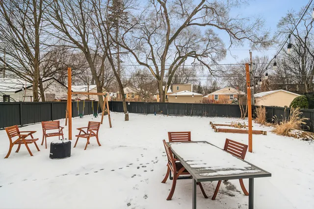 a view of a patio with a yard