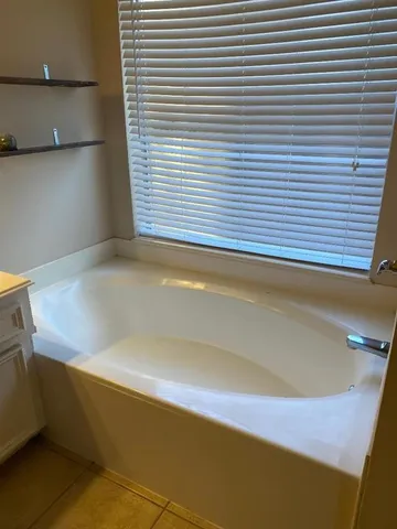 a view of a room with windows