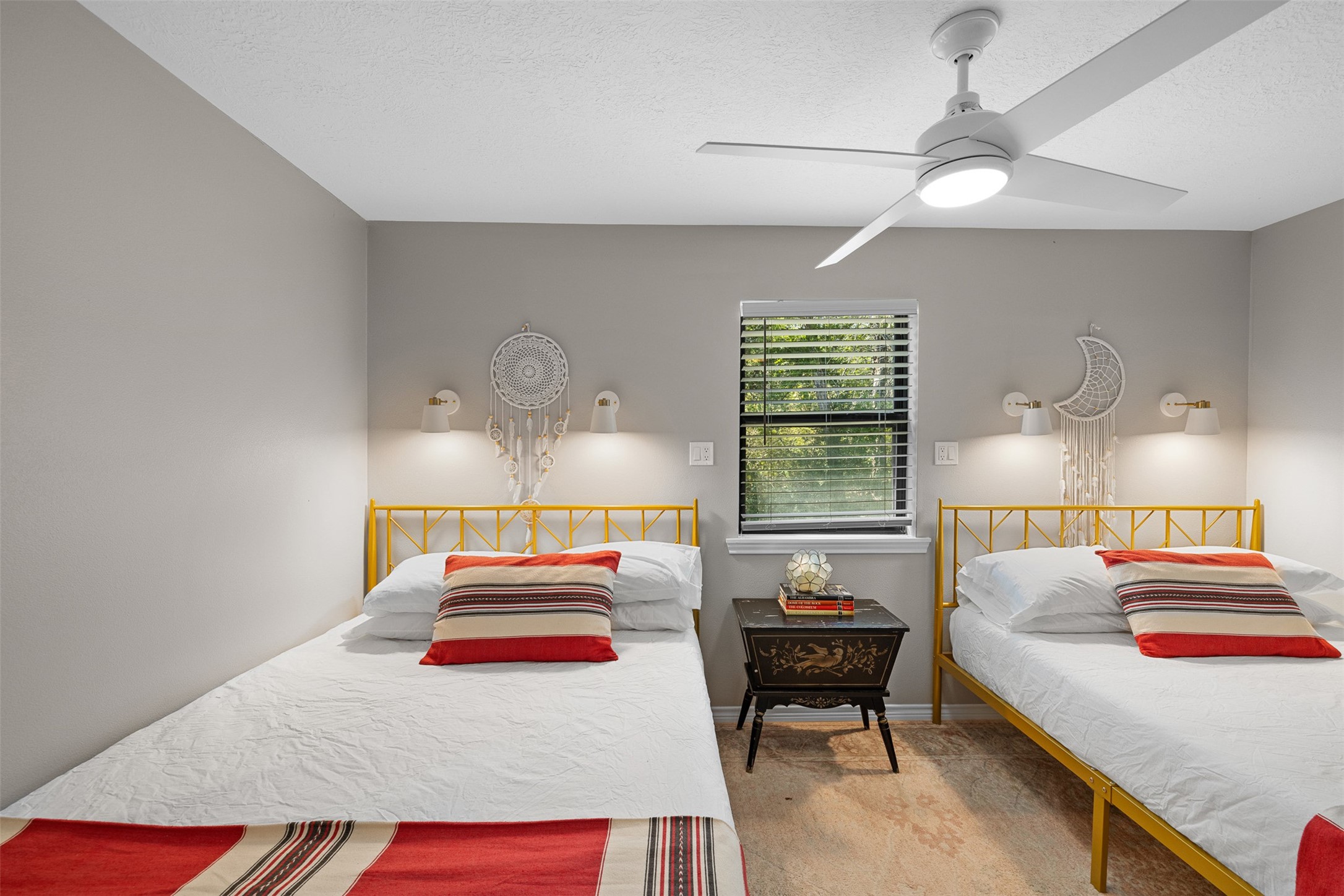 7541 Halamicek Loop Fayetteville, TX 78940 - Photo 7 of 29 a bedroom with a bed and a lamp on dresser