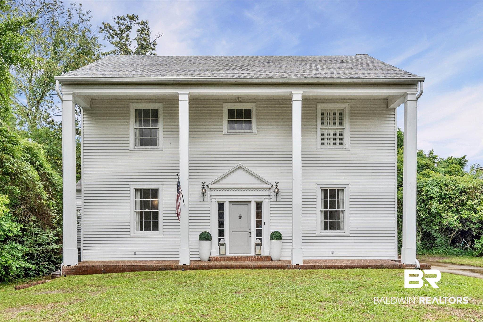 3863 Old Shell Road Mobile, AL 36608 - Photo 41 of 48 Classic Colonial-style residence featuring a prominent portico with four substantial columns