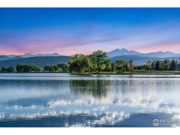 a view of a lake with a mountain