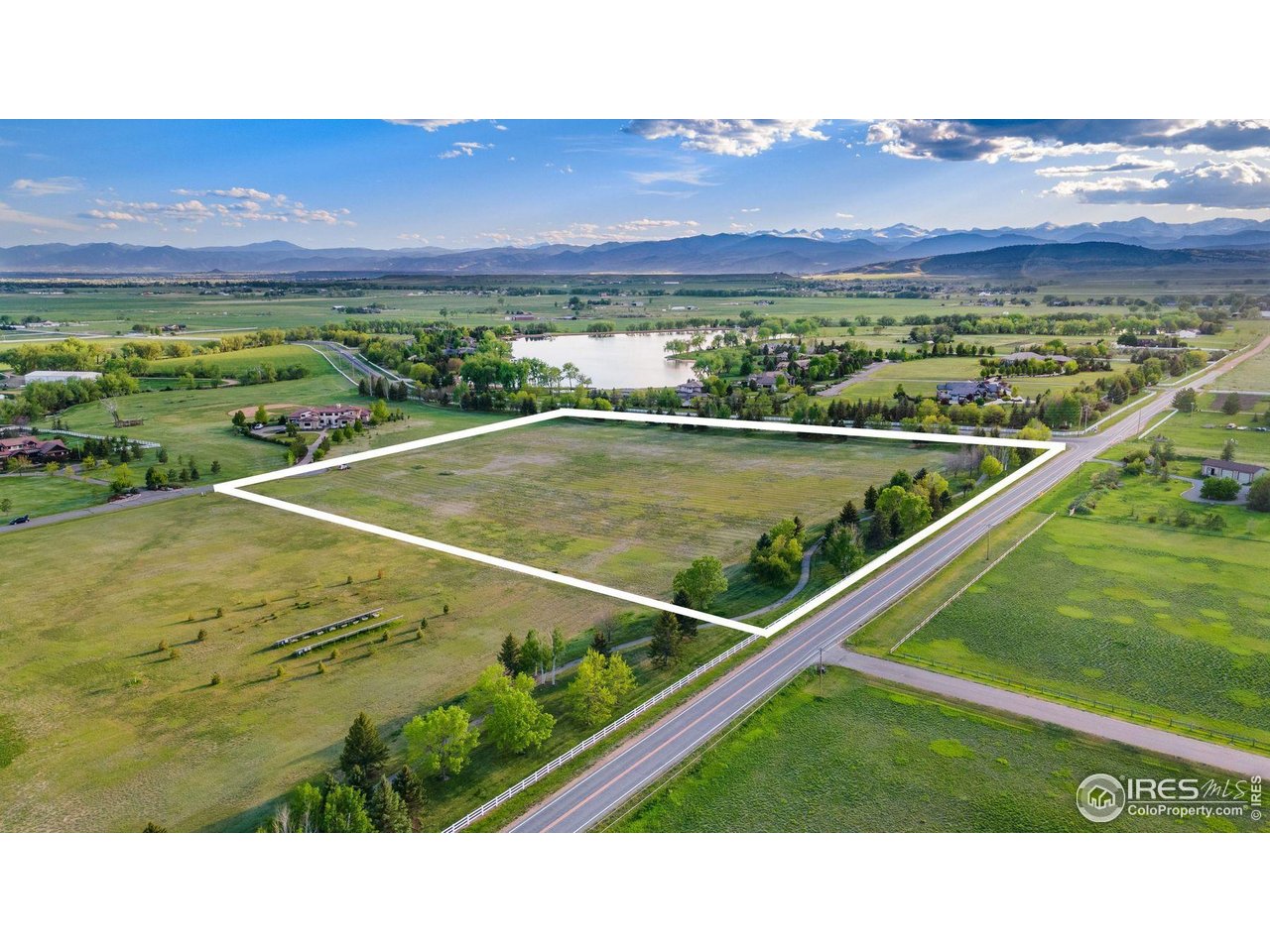 9715 Meadow Ridge Lane Longmont, CO 80504 - Photo 6 of 23 Aerial view of lot looking southwest from Yellowstone Rd.