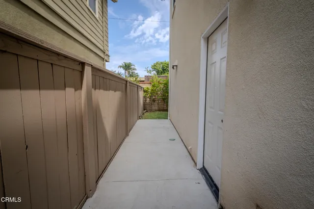 a view of a pathway of a building