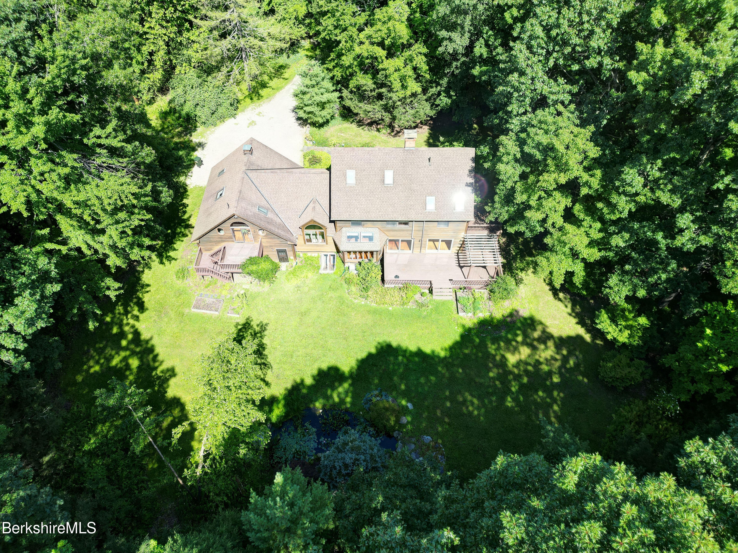 7 Fern Hill Road Great Barrington, MA 01230 - Photo 59 of 60 an aerial view of residential house with outdoor space and trees all around
