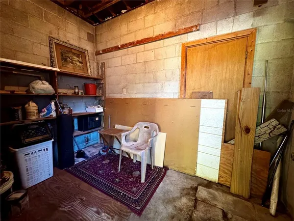 a room with storage and utility