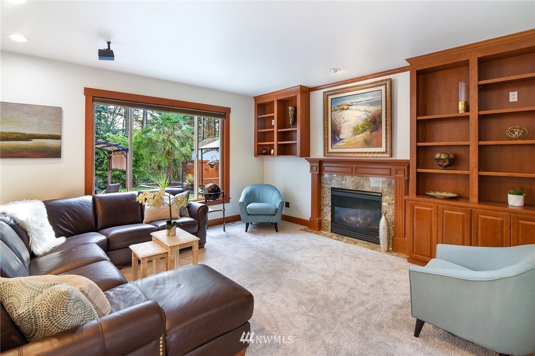 22548 5th Place West Bothell, WA 98021 - Photo 14 of 38 a living room with furniture a window and a fireplace