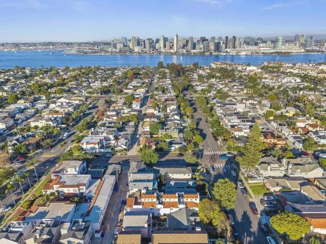 an aerial view of a city