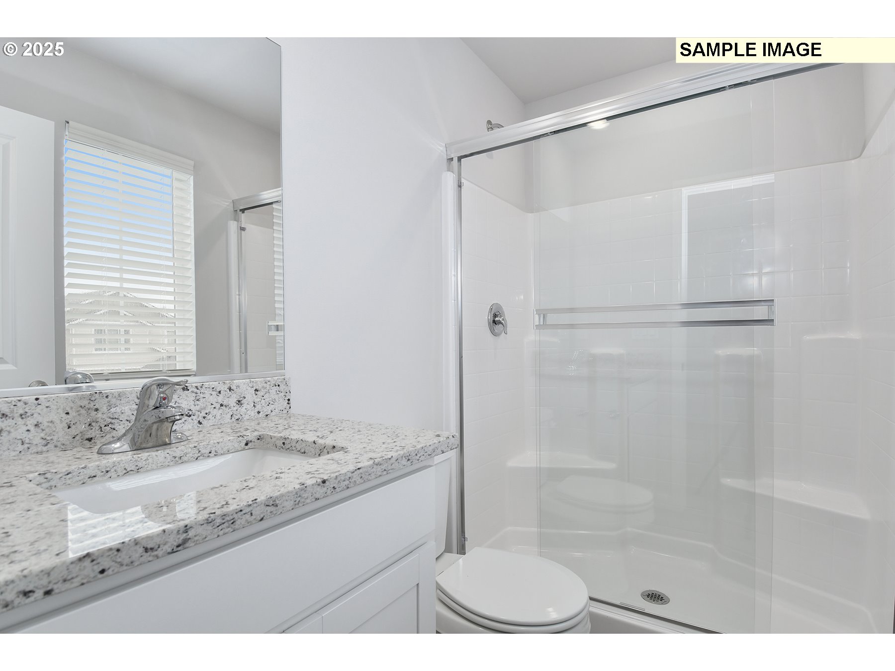 1285 Parkside Avenue Woodburn, OR 97071 - Photo 11 of 15 a bathroom with a granite countertop sink mirror and shower