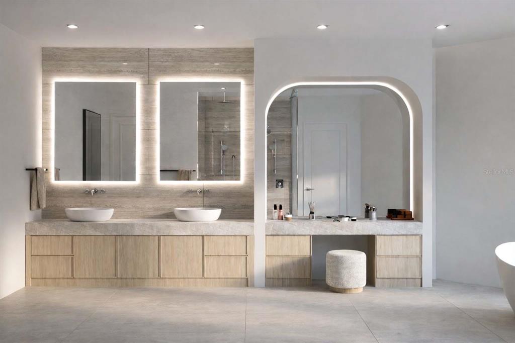 9662 Blandford Road Orlando, FL 32827 - Photo 14 of 22 a bathroom with a double vanity sink mirror and bathtub