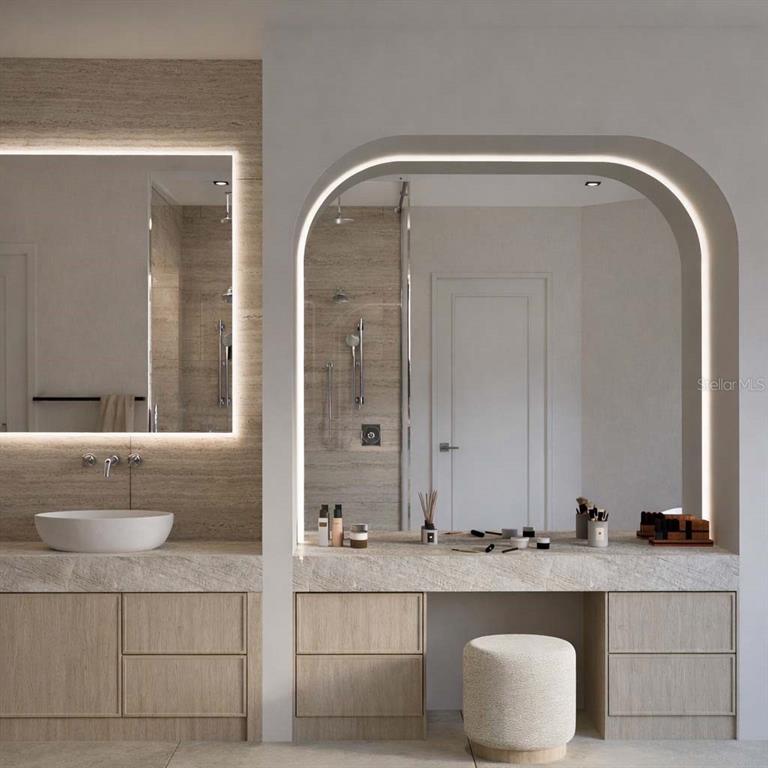 9662 Blandford Road Orlando, FL 32827 - Photo 15 of 22 a bathroom with a double vanity sink mirror and bathtub