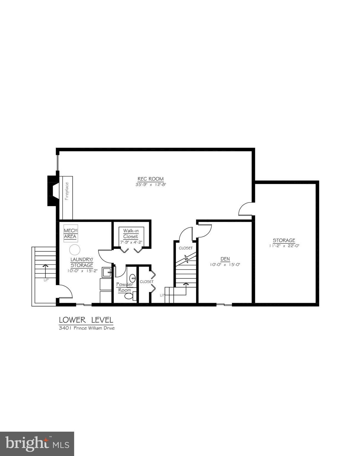 3401 Prince William Drive Fairfax, VA 22031 - Photo 32 of 33 Floorplan Lower