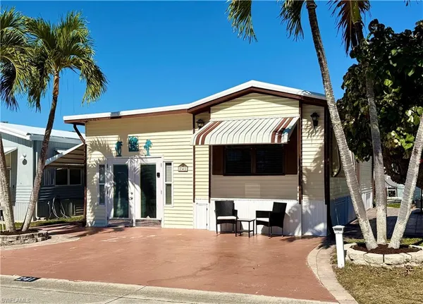 a view of a house with a patio