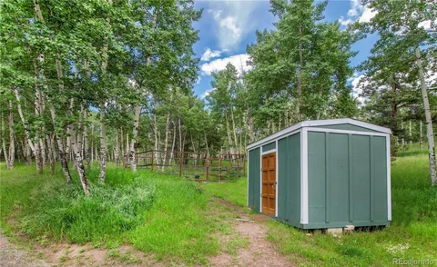 a green field with lots of trees in it
