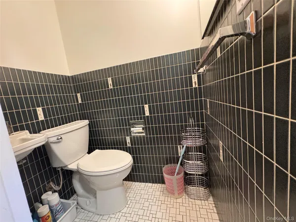 a bathroom with a toilet and a sink